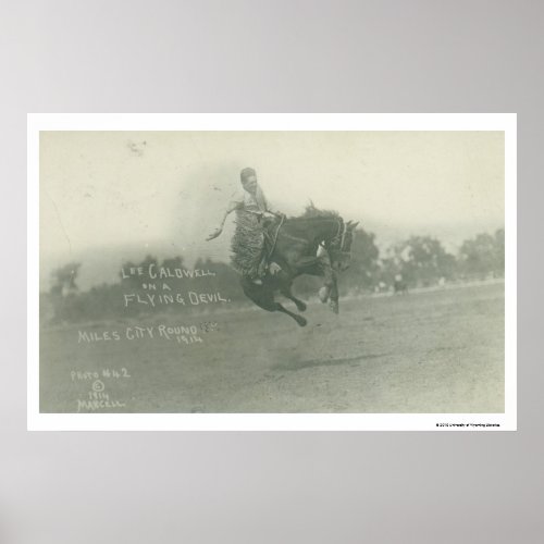Lee Caldwell riding Flying Devil Poster