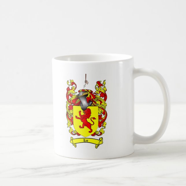 LEE FAMILY CREST -  LEE COAT OF ARMS COFFEE MUG (Right)
