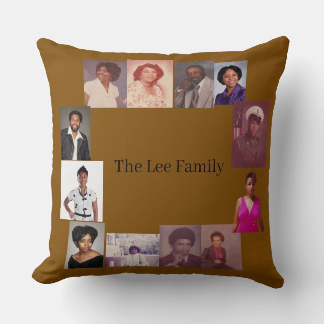 Lee Family Throw Pillow (Front)