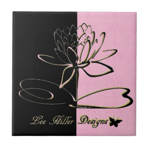 Lee Hiller Designs Accents Black Pink Gold Ceramic Tile