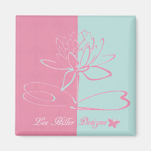 Lee Hiller Designs Accents Pink Aqua Magnet