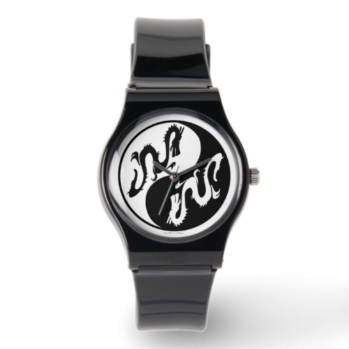 Lee Hiller Yin Yang Dragons Black White Designer Watch
