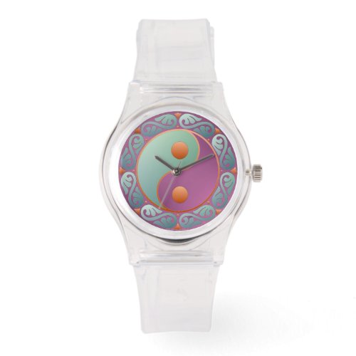 Lee Hiller Yin Yang Shield Purple Aqua Designer Watch