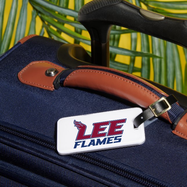 Lee University Flames Luggage Tag (Front Insitu 3)