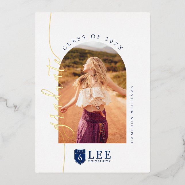 Lee University Graduation Foil Invitation (Front)