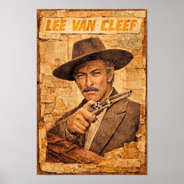 Lee Van Cleef with a Revolver Poster (Front)