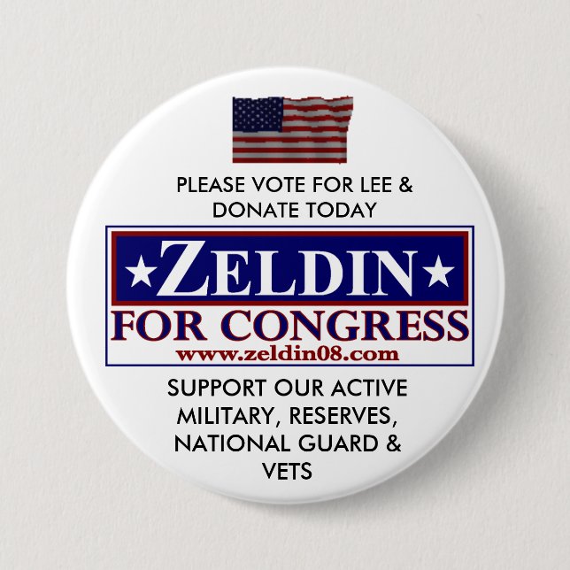 LEE ZELDIN FOR CONGRESS PINBACK BUTTON (Front)