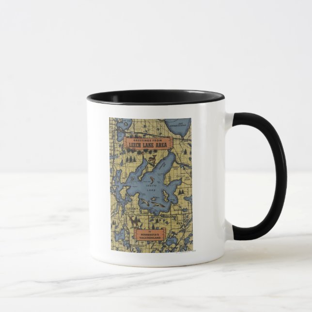 Leech Lake Area, Minnesota - Large Letter Scenes Mug (Right)