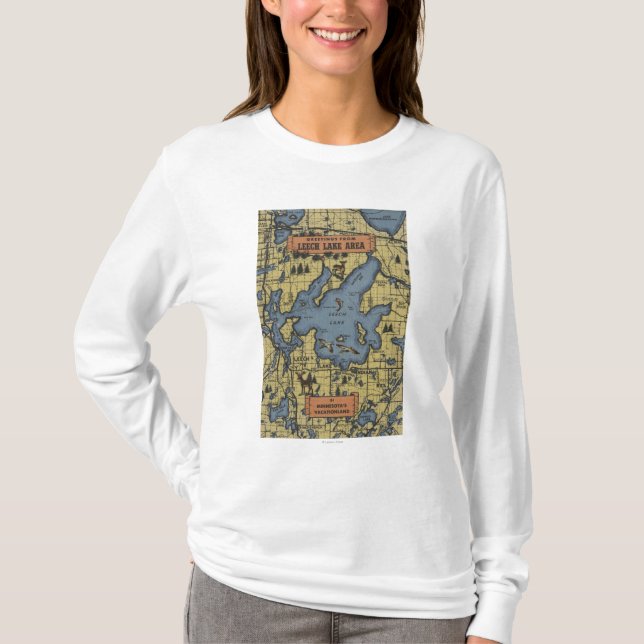 Leech Lake Area, Minnesota - Large Letter Scenes T-Shirt (Front)