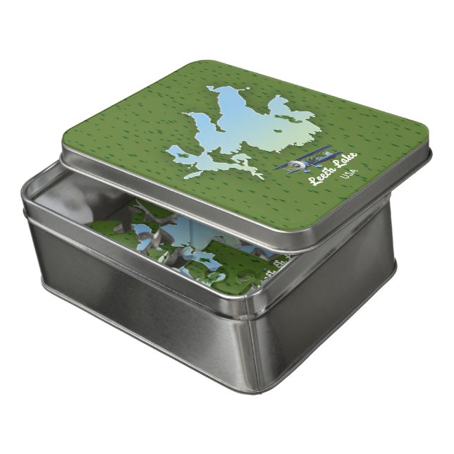 Leech lake Travel map Jigsaw Puzzle (Lid Open)