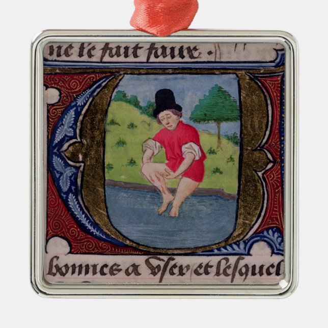 Leeching, from 'Traite de Medecine' Metal Ornament (Front)