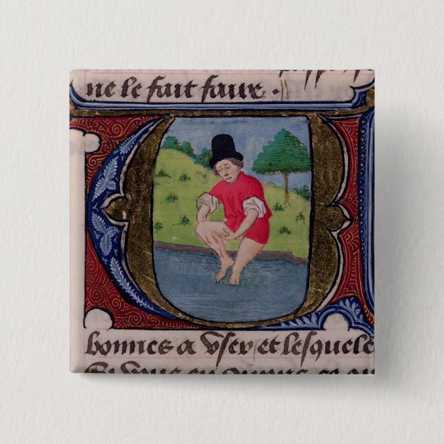 Leeching, from 'Traite de Medecine' Pinback Button (Front)
