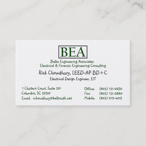 LEED Accredited Professional Business Card