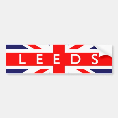 Leeds  British Flag Bumper Sticker