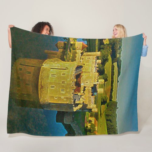 Leeds Castle England Acrylic Art Fleece Blanket