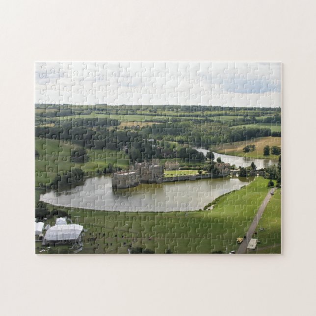 Leeds Castle, Kent from above Jigsaw Puzzle (Horizontal)