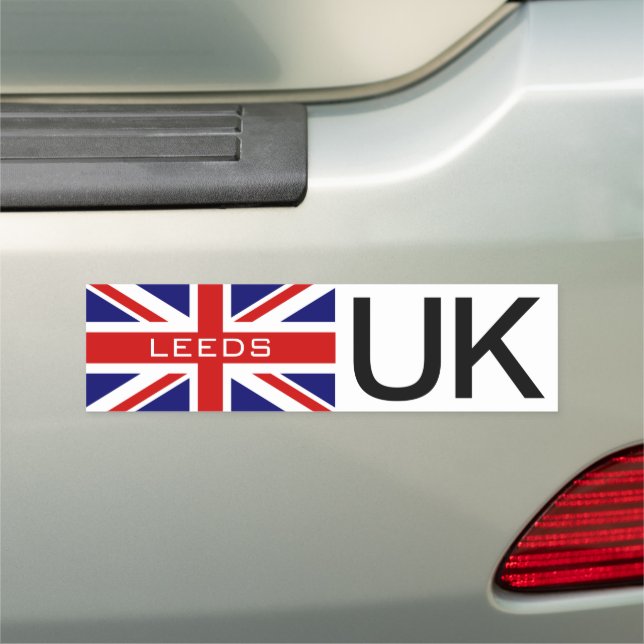Leeds city British Union jack flag UK car magnet (In Situ)