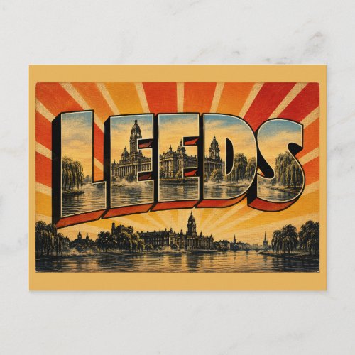 Leeds England Riverside Victorian Vintage Art Postcard