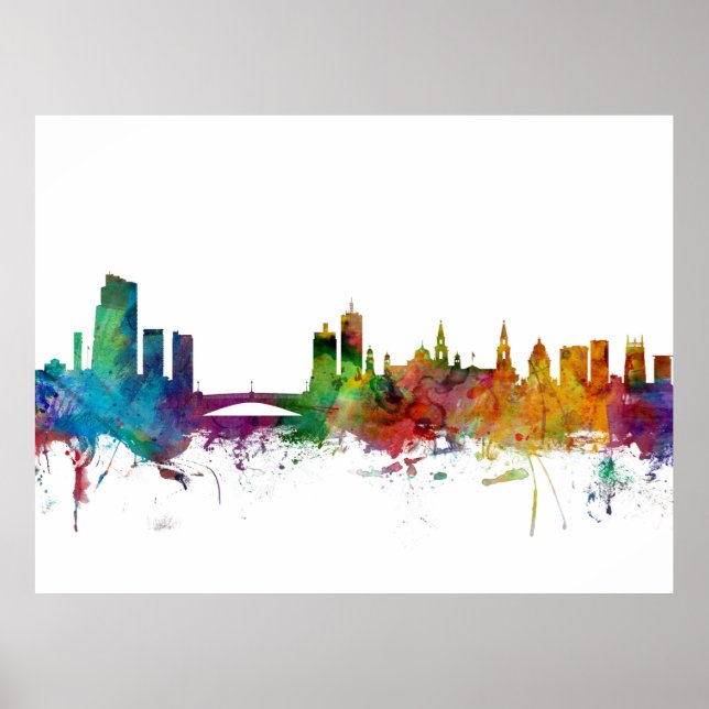 Leeds England Skyline Poster (Front)