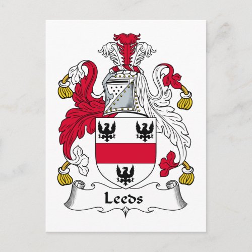 Leeds Family Crest Postcard