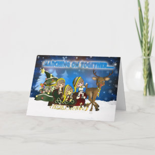 Leeds Football Supporter Elf's In Leeds Colours Holiday Card