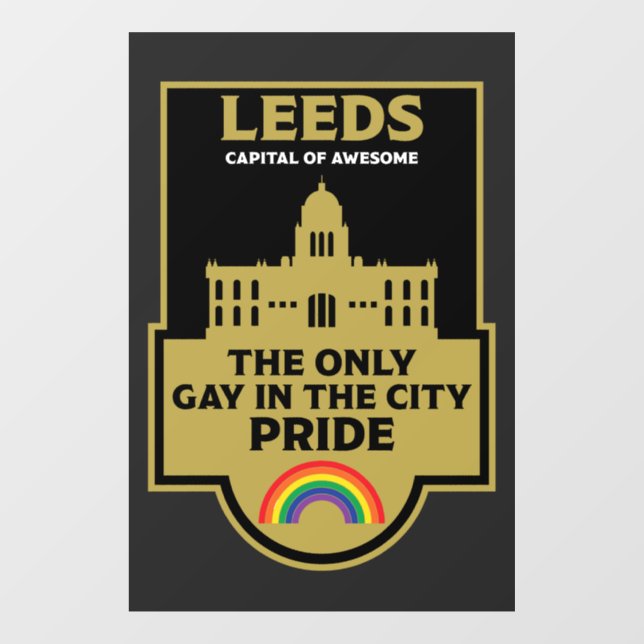 Leeds Gay Pride - Leeds England LGBT - Window Cling (Sheet)