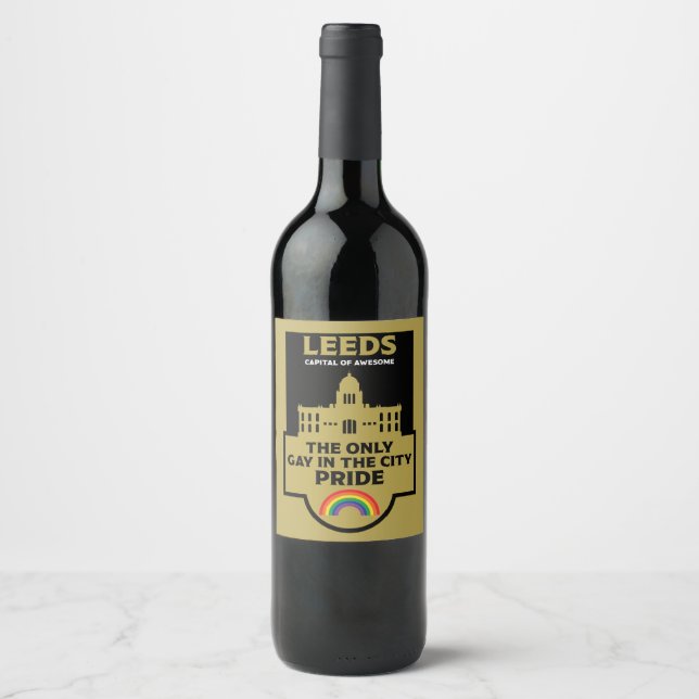 Leeds Gay Pride - Leeds England LGBT - Wine Label (Front)