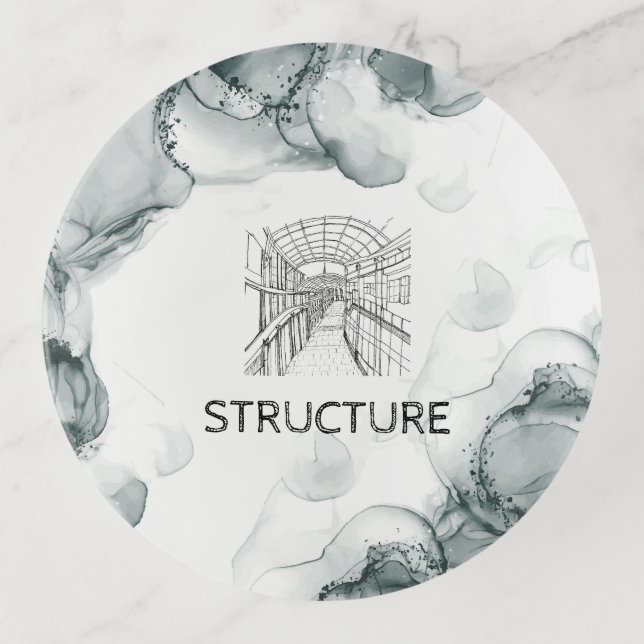 Leeds Tone Watercolor  Trinket Tray (Front)