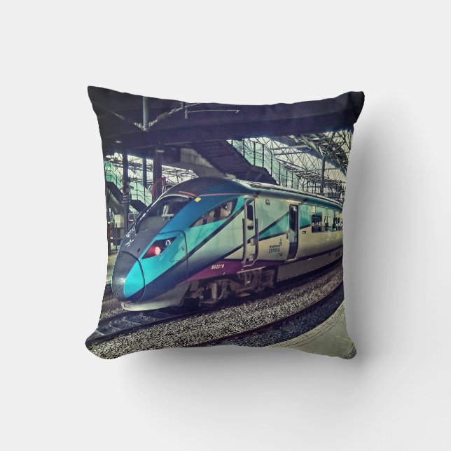 Leeds train  throw pillow (Front)