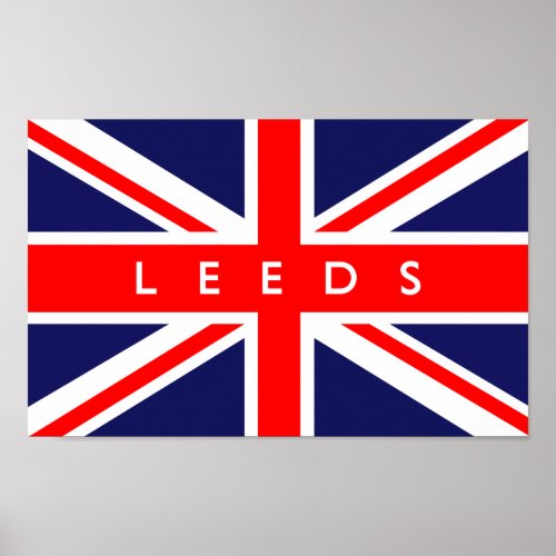 Leeds UK Flag Poster