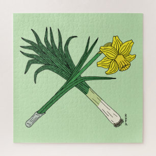 Leek and Daffodil Crossed Jigsaw Puzzle