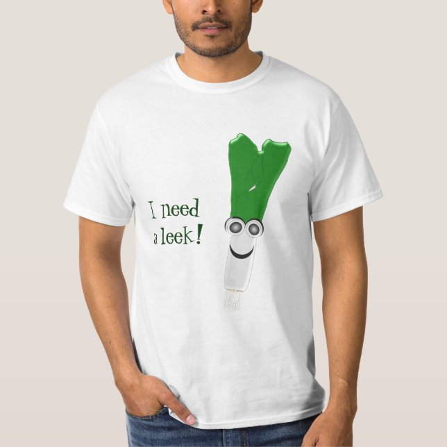 Leek Design Humorous T-Shirt (Front)