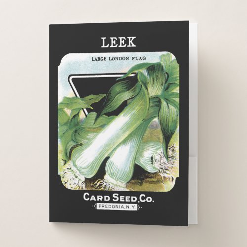 Leek Seed Packet Label Pocket Folder