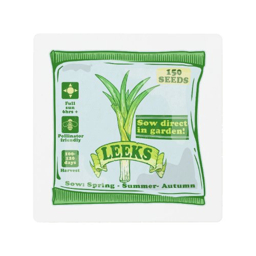 Leek Seeds Growing Vegetables Metal Print
