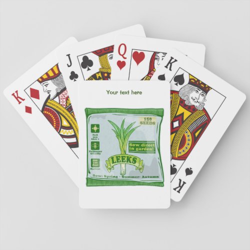 Leek Seeds Growing Vegetables Poker Cards