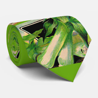 leeks print neck tie