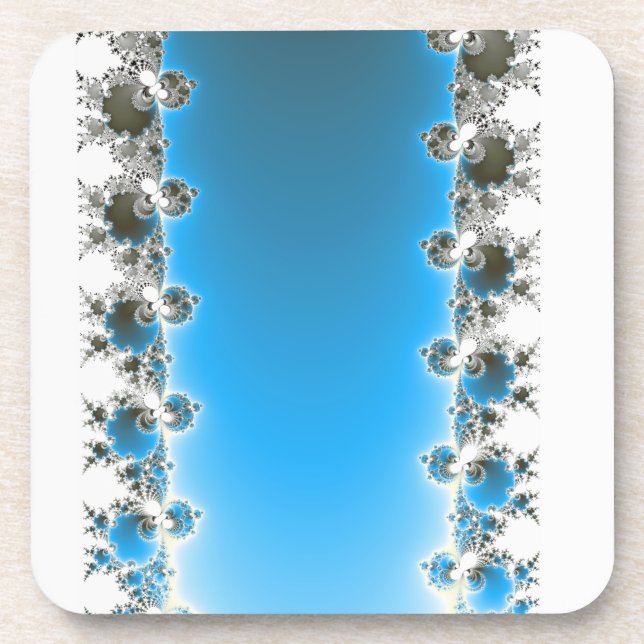 Leenece - Blue Fractal Drink Coaster (Front)