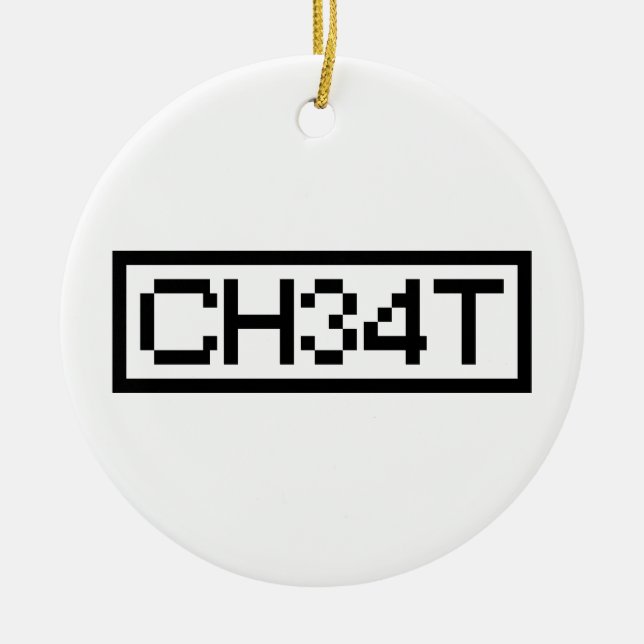 LEET CHEAT CERAMIC ORNAMENT (Front)