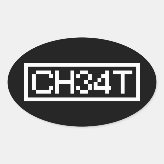 LEET CHEAT OVAL STICKER (Front)