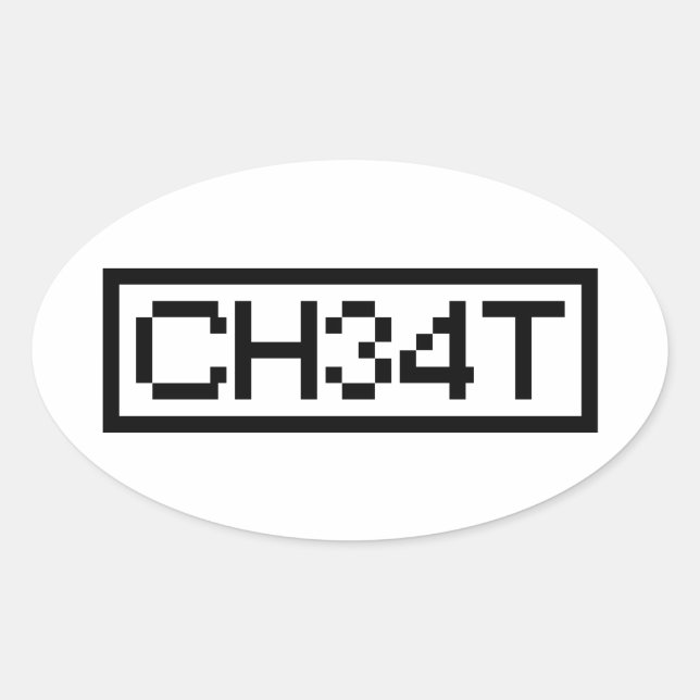 LEET CHEAT OVAL STICKER (Front)