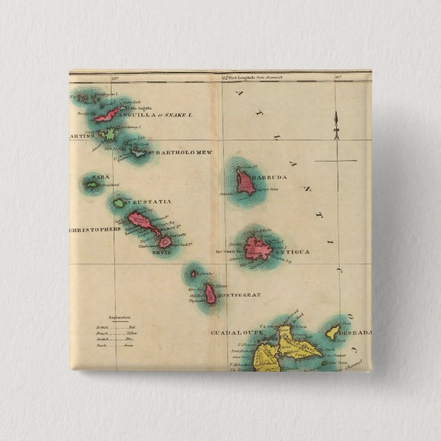 Leeward Islands Button (Front)