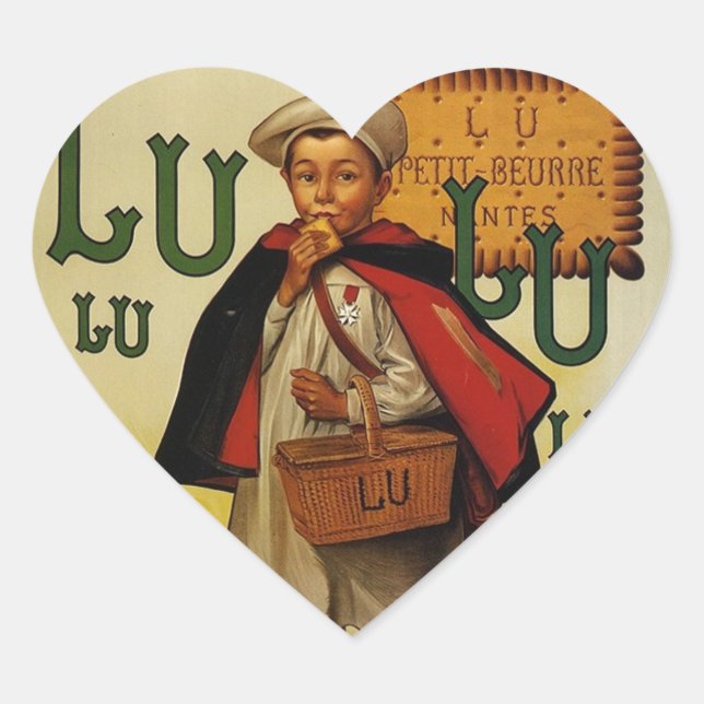 Lefevre Lu Lu Biscuit Boy in Cape Heart Sticker (Front)