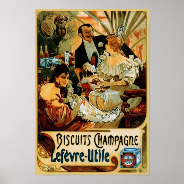 Lefevre-Utile By Alphonse (Alfons) Mucha Poster (Front)