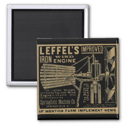 Leffels Improved Iron Wind Engine Windmill 1885 Magnet
