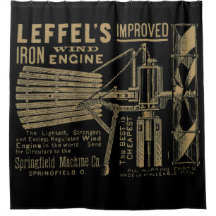 Leffel's Improved Iron Wind Engine Windmill 1885 Shower Curtain