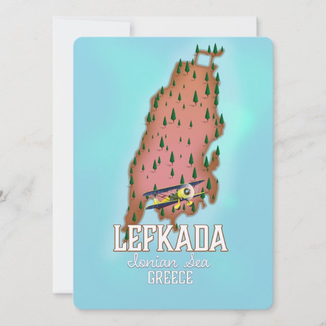Lefkada Greece travel poster. (Front)