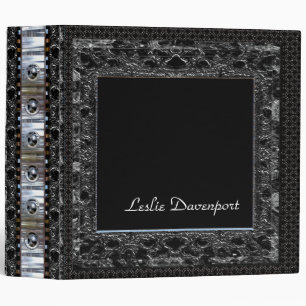 Leforgean Slate Beautiful Personalized Monogram 3 Ring Binder