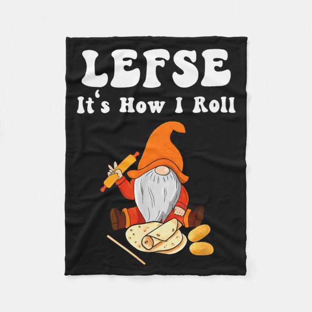Lefse It's How I Roll Christmas  Fleece Blanket (Front)
