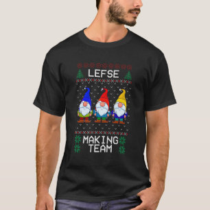 Lefse Making Team Nordic Christmas Tomte Gnome Xma T-Shirt