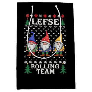 Lefse Rolling Team Christmas Baking Gnome Xmas Medium Gift Bag